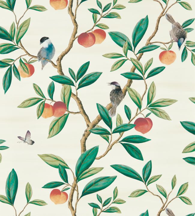 Ella Wallpaper - Fig Blossom/Fig Leaf/ Nectarine - HDHW112906 - Harlequin