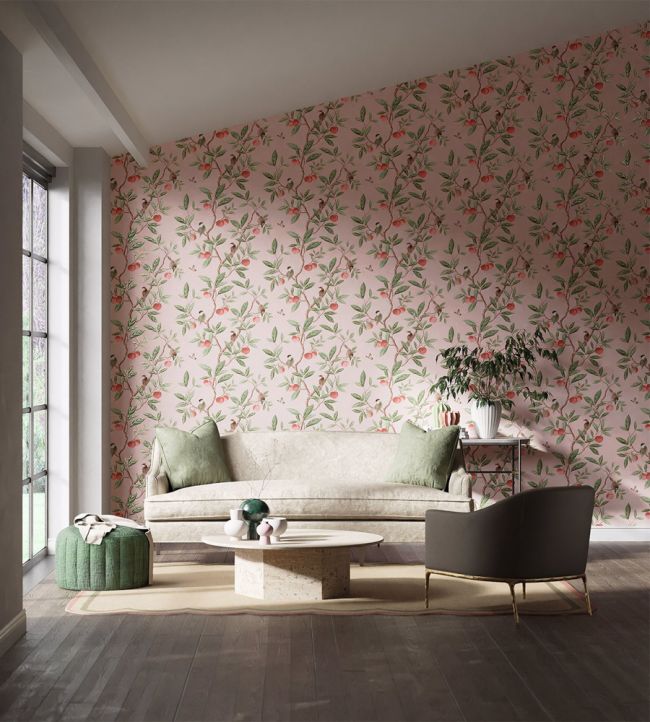 Ella Wallpaper - Powder/ Sage / Peach - HDHW112907 - Harlequin
