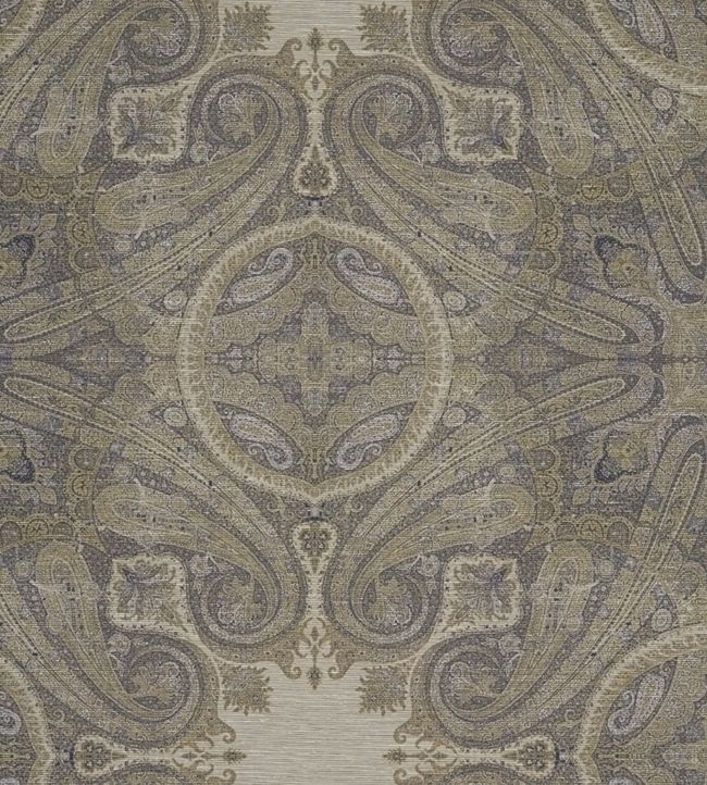 Elswick Paisley Wallpaper - Blue Umber - ZKEM312645 - Zoffany