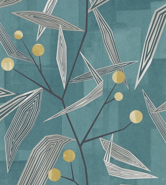 Entity Wallpaper - Teal/Linden - HGEO111691 - Harlequin