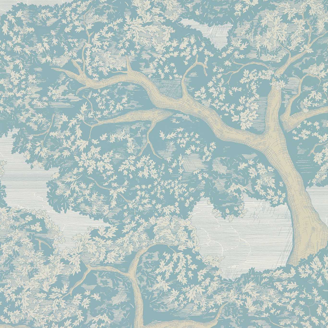 Eternal Oak Wallpaper - Skyblue/First Light - HC4W113023 - Harlequin