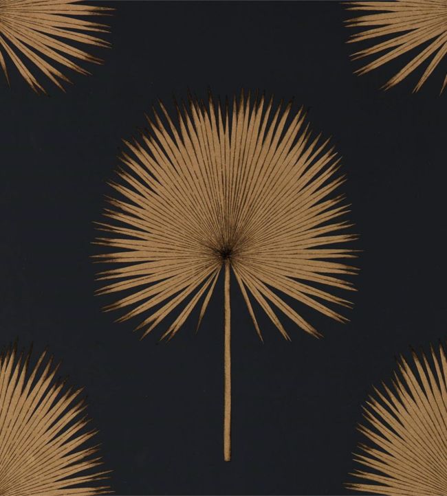 Fan Palm Wallpaper - Charcoal/Gold - DGLW216639 - Sanderson