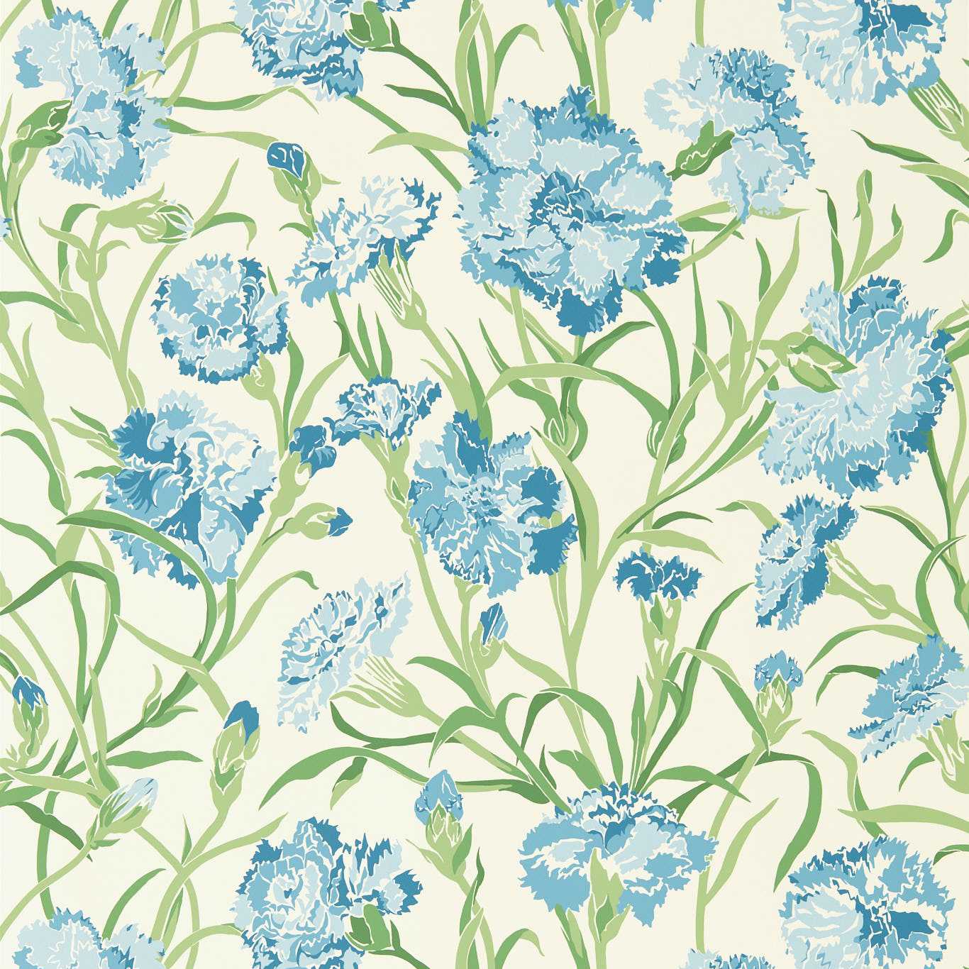 Fleur de Joie Wallpaper - French Blue/Succulent/Soft Focus - HRTW113134 - Harlequin