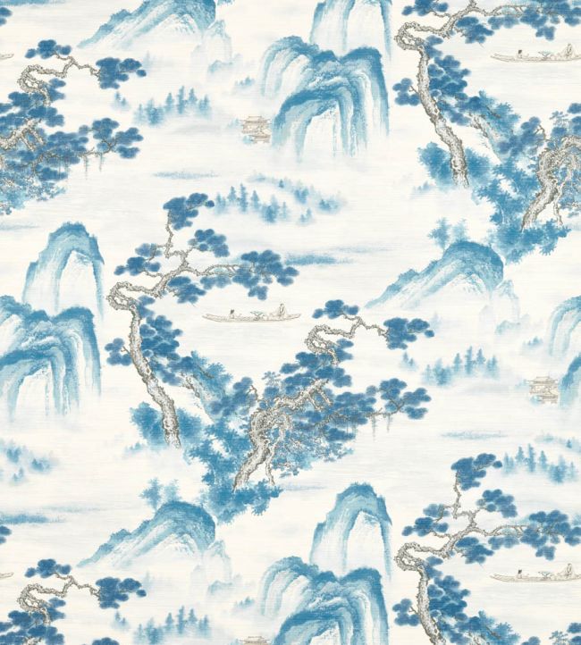 Floating Mountains Wallpaper - Indigo - ZHIW312984 - Zoffany