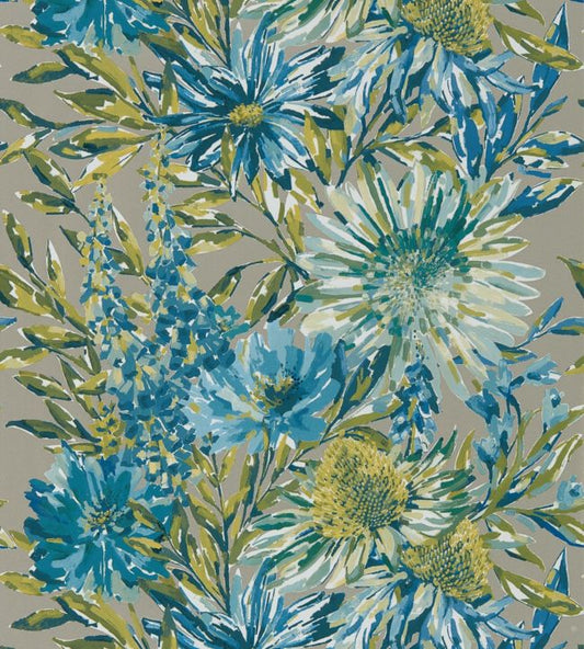 Floreale Wallpaper - Cornflower/Gilver - HSTO111496 - Harlequin