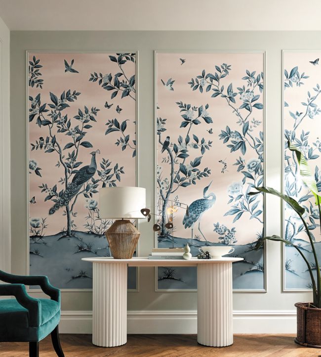 Florence Wallpaper - Powder/ China Blue - HDHW112890 - Harlequin