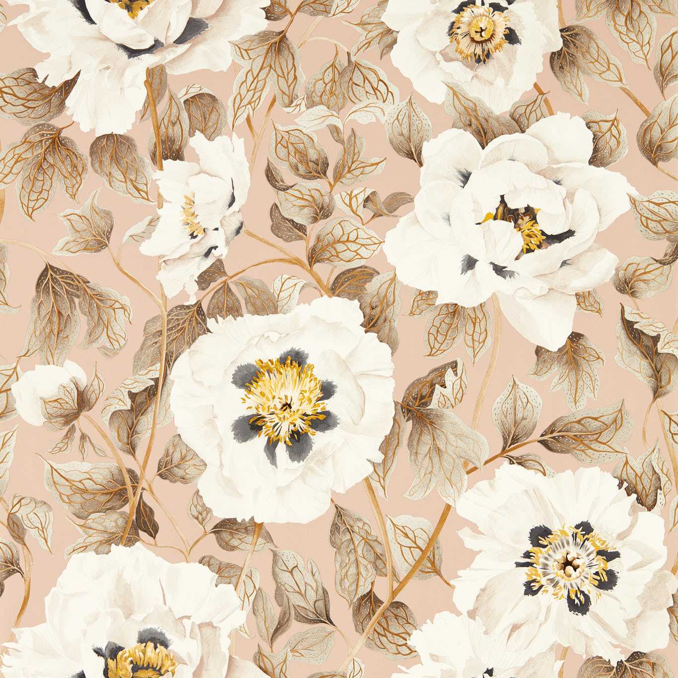 Florent Wallpaper - Positano/Maple/Graphite - HC4W113014 - Harlequin