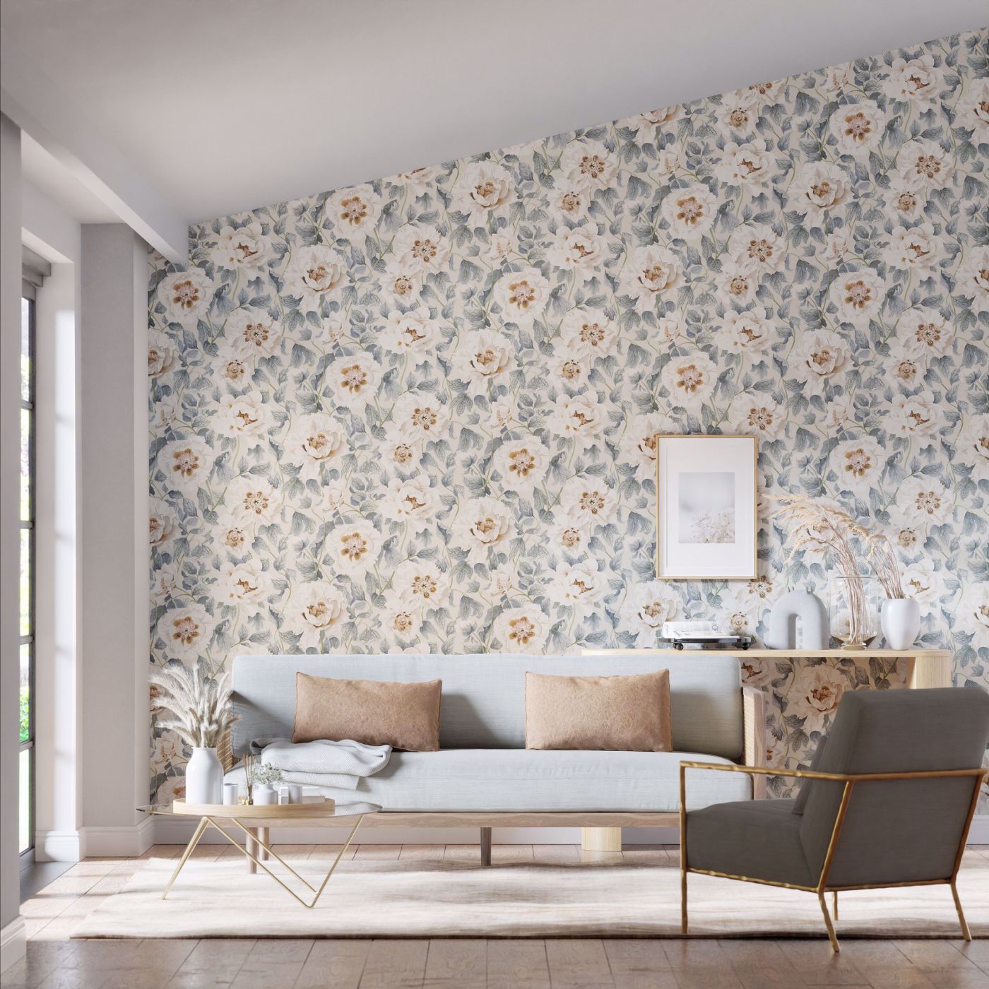 Florent Wallpaper - Sailcloth/Celestial/Clay - HC4W113016 - Harlequin