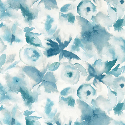 Flores Wallpaper - Cornflower/First Light/Denim - HRTW113138 - Harlequin