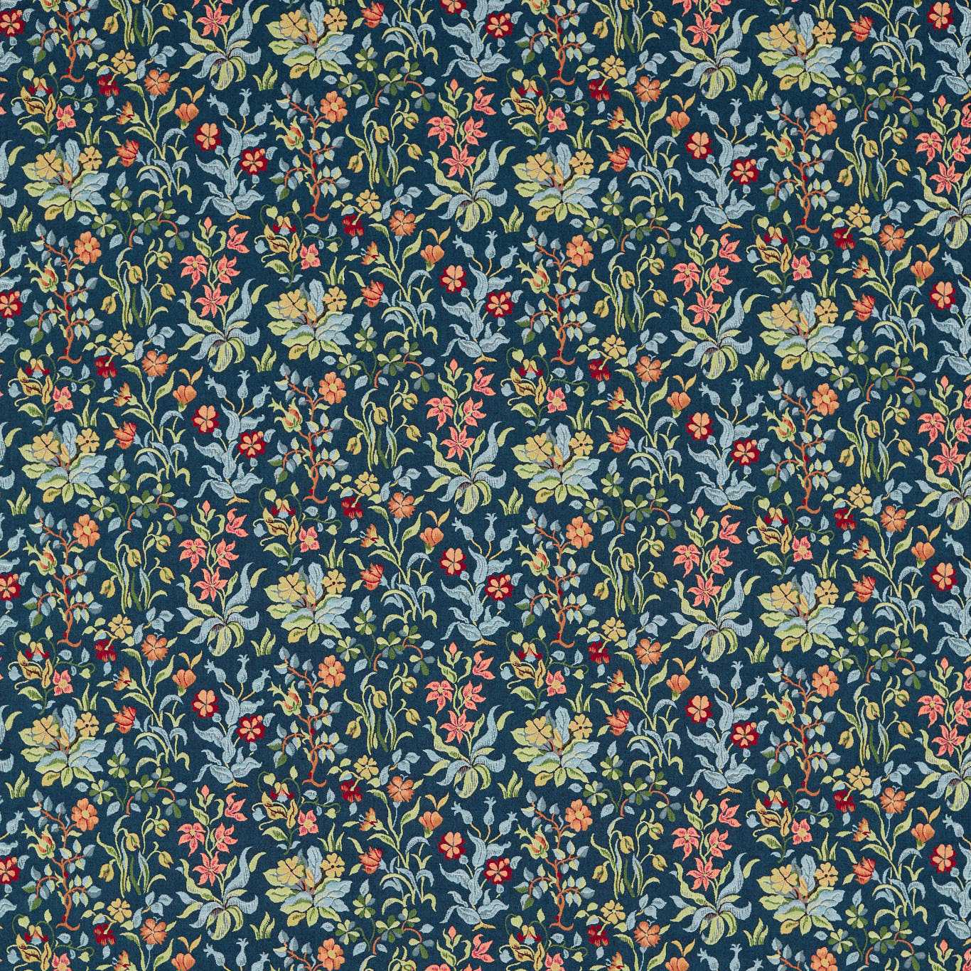 Flowers By May Fabric - Indigo - 237313 - Morris & Co