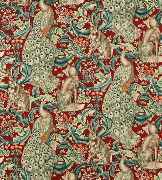 Forest Fabric - Red - 222533 - Morris & Co