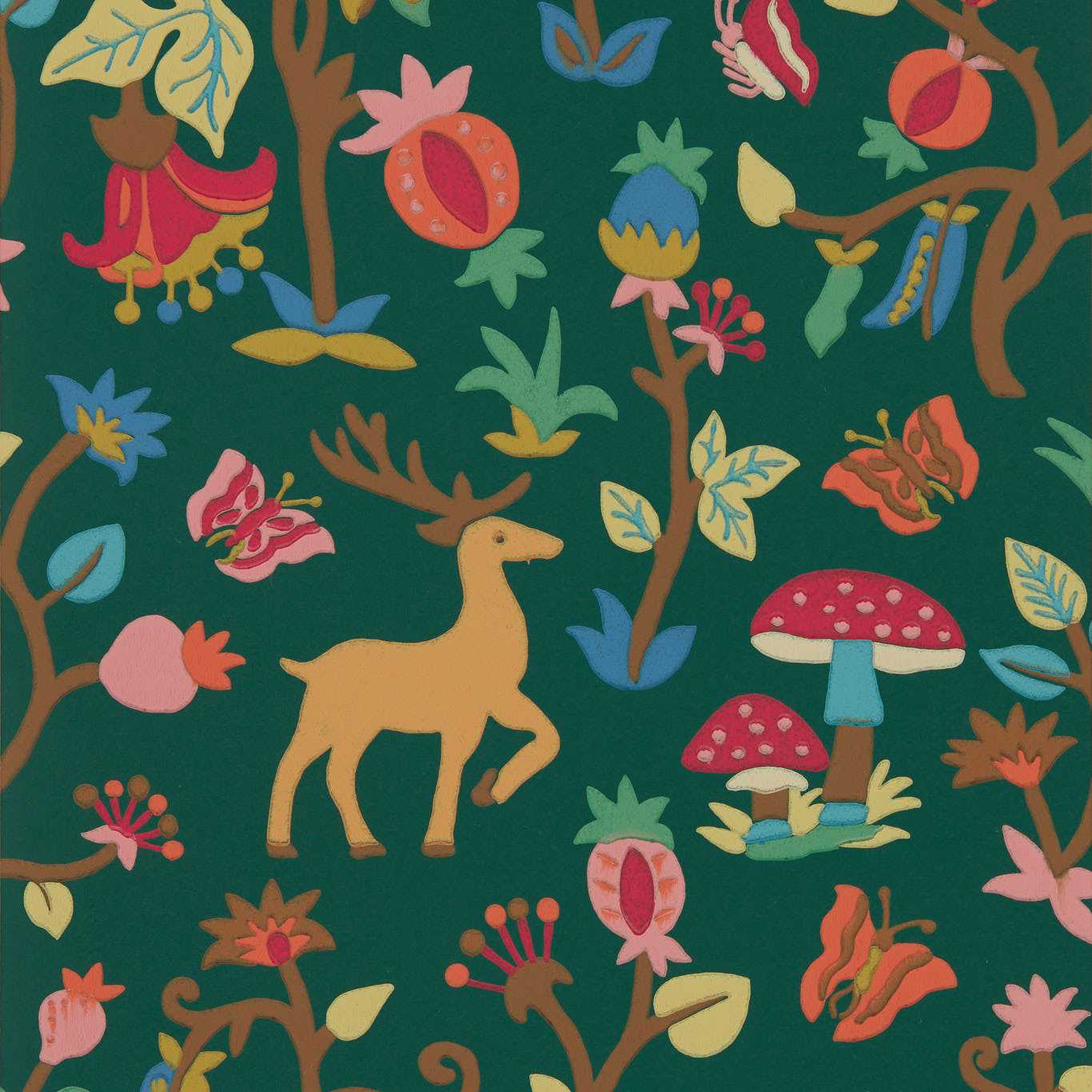 Forest Of Dean Wallpaper - Midnight/multi - DABW217219 - Sanderson
