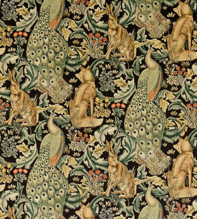 Forest Velvet Fabric - Charcoal - 222535 - Morris & Co