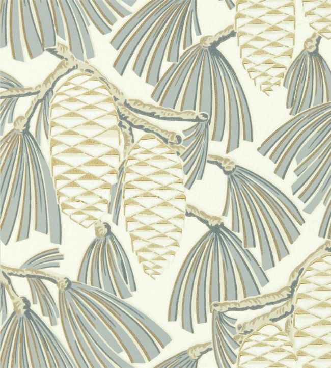 Foxley Wallpaper - Platinum/Gold - HSAW112128 - Harlequin