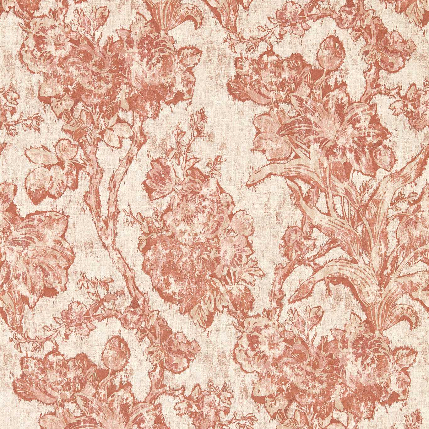 Fringed Tulip Toile Wallpaper - Putty - DGDW217324 - Sanderson