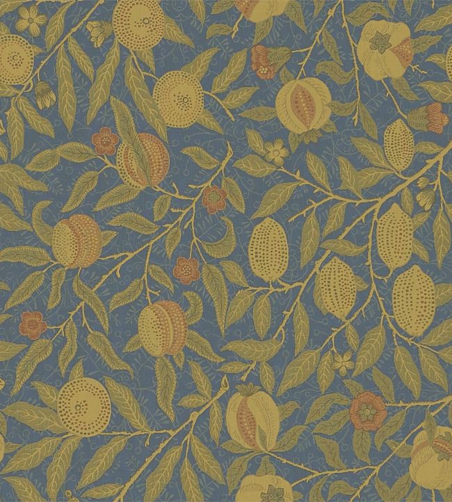 Fruit Fabric - Blue/Thyme - 230284 - Morris & Co