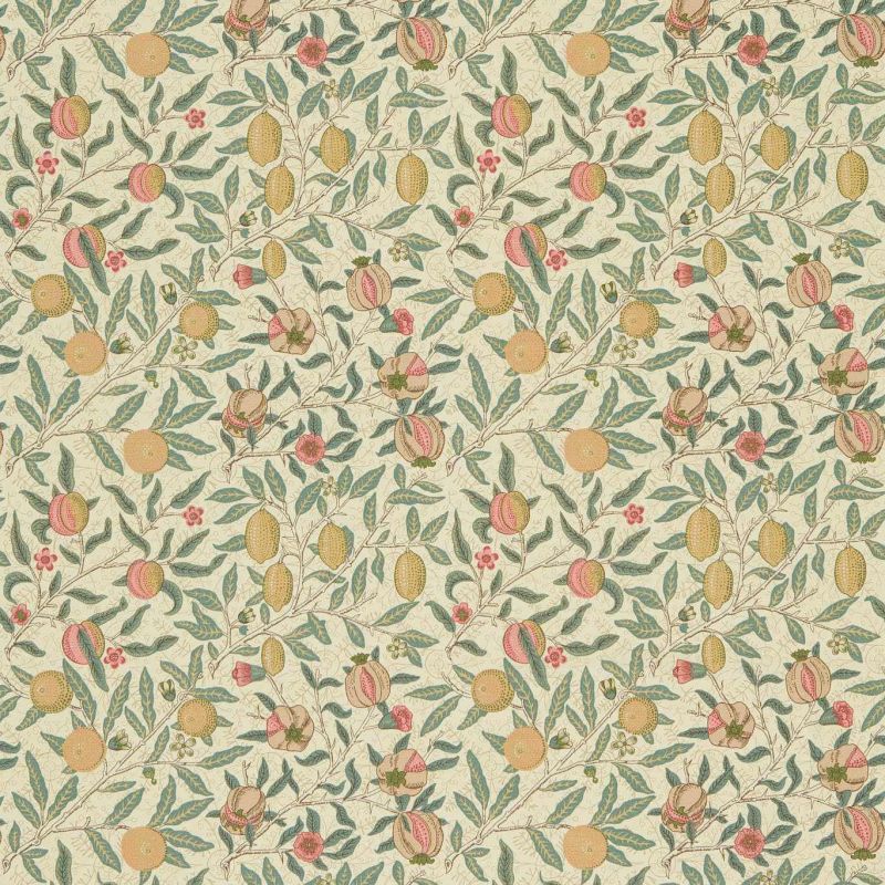 Fruit Fabric - Cream/Teal - DMC1FU205 - Morris & Co