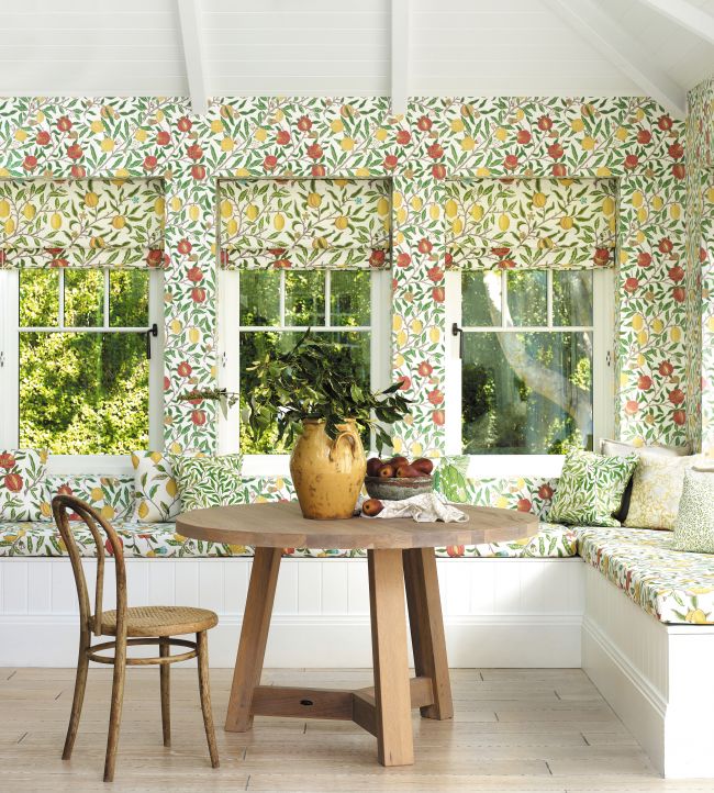 Fruit Fabric - Leaf Green/Madder - 226907 - Morris & Co