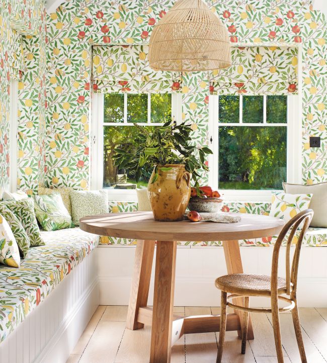 Fruit Fabric - Leaf Green/Madder - 226907 - Morris & Co