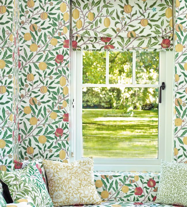 Fruit Fabric - Leaf Green/Madder - 226907 - Morris & Co