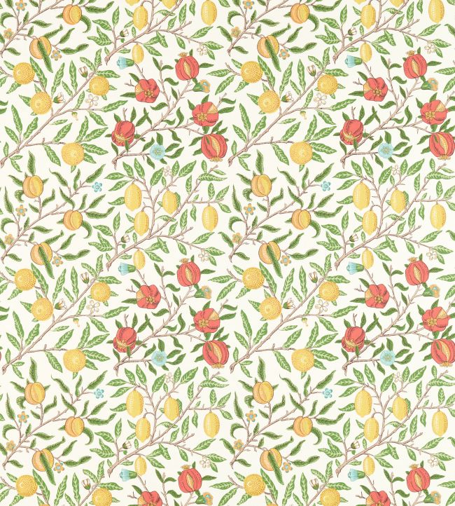 Fruit Fabric - Leaf Green/Madder - 226907 - Morris & Co