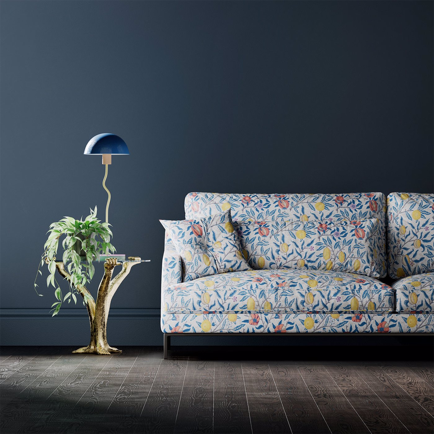 Fruit Fabric - Paradise Blue - 520007 - Morris & Co