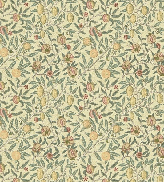 Fruit Minor Fabric - Ivory/Teal - DCMF226704 - Morris & Co
