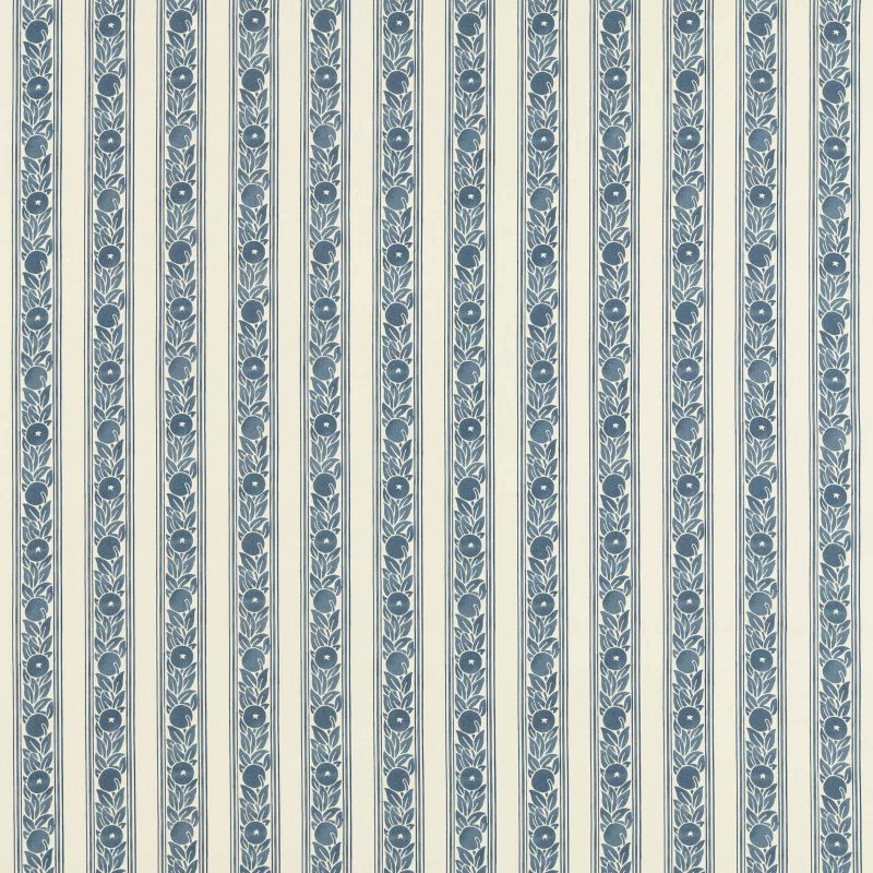Fruit Stripe Outdoor Fabric - Indigo - 227117 - Morris & Co