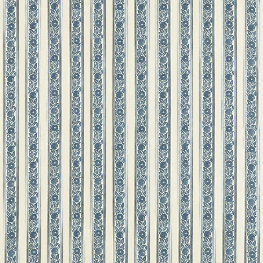 Fruit Stripe Outdoor Fabric - Indigo - 227117 - Morris & Co
