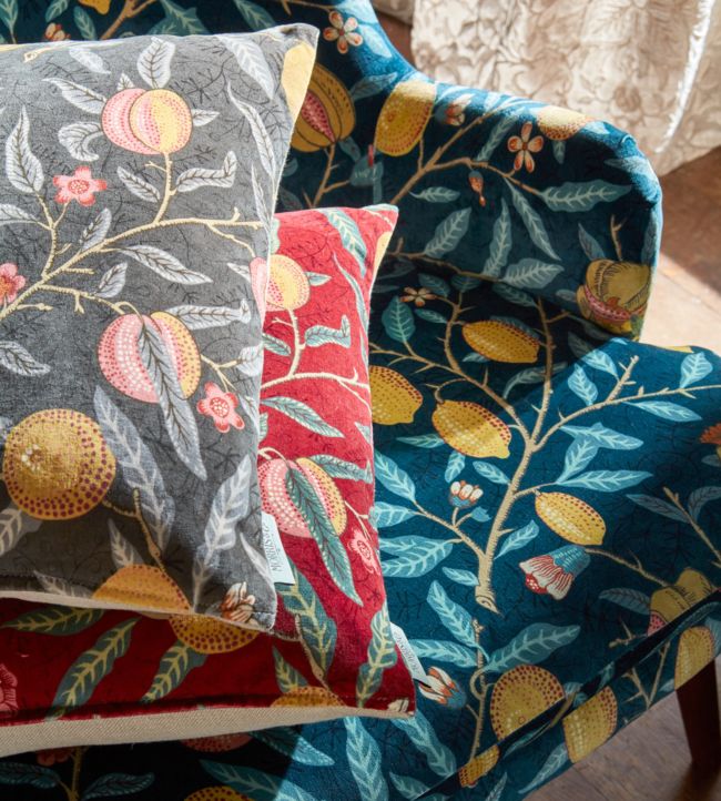 Fruit Velvet Fabric - Indigo/Slate - 236924 - Morris & Co