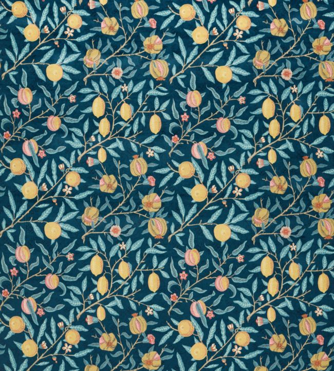 Fruit Velvet Fabric - Indigo/Slate - 236924 - Morris & Co
