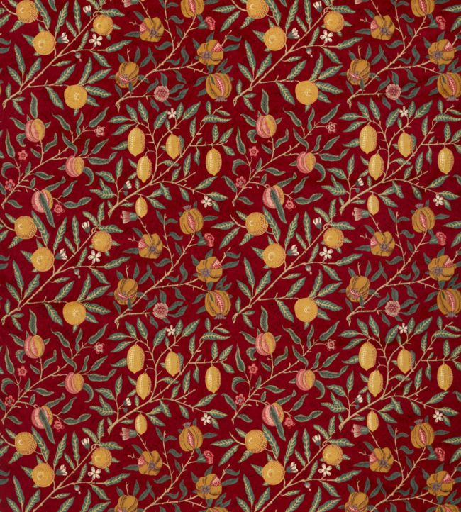 Fruit Velvet Fabric - Madder/Bayleaf - 236925 - Morris & Co