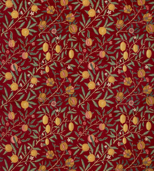 Fruit Velvet Fabric - Madder/Bayleaf - 236925 - Morris & Co