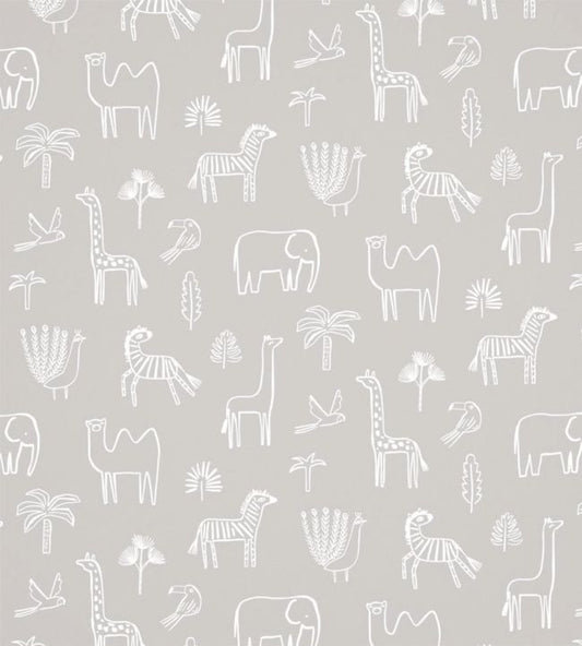 Funky Jungle Wallpaper - Stone - HLTF112629 - Harlequin