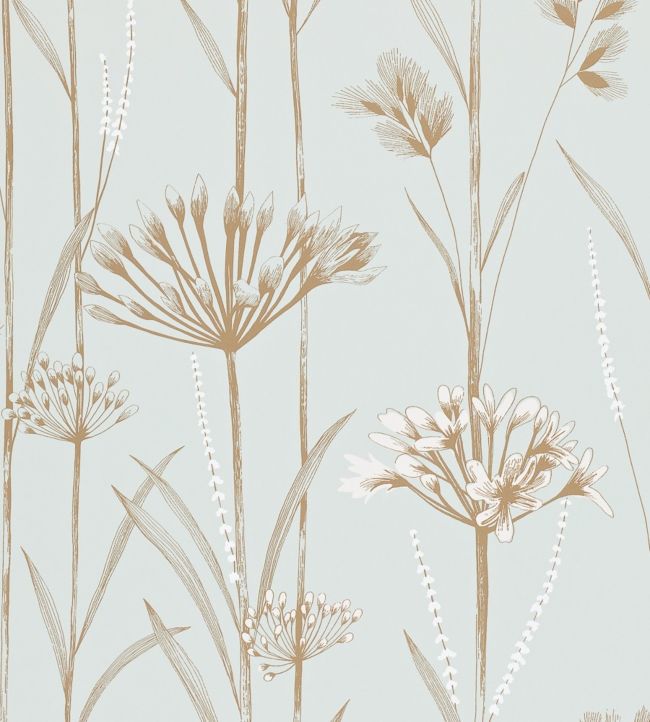 Gardinum Wallpaper - Seafoam/Gold/Gold - HPOW110558 - Harlequin