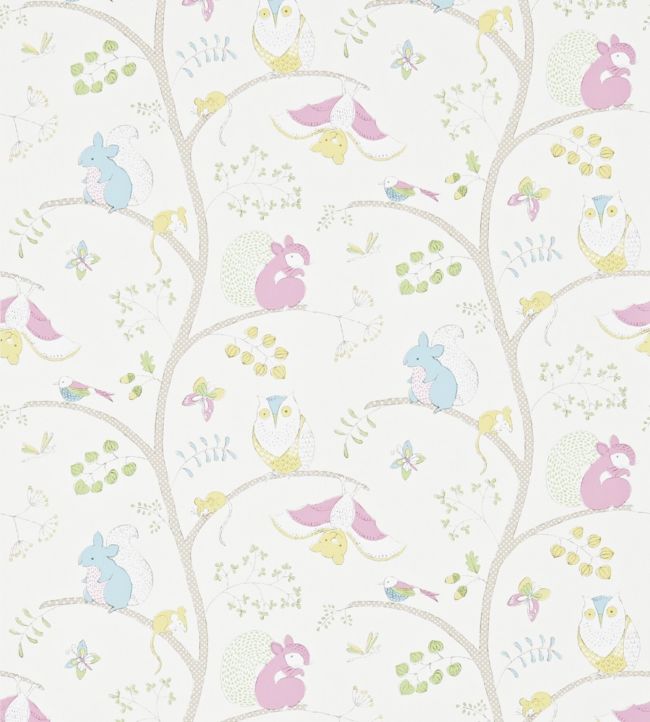 Going Batty Wallpaper - Pink/Blue - DLIT214017 - Sanderson
