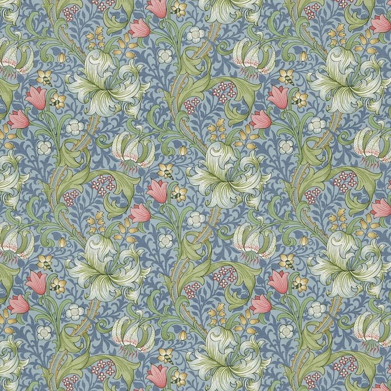 Golden Lily Fabric - Mineral - DMI1G3204 - Morris & Co