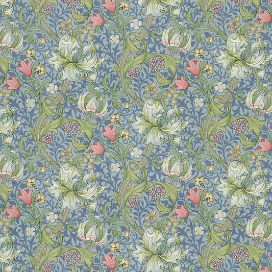 Golden Lily Fabric - Mineral - DMI1G3204 - Morris & Co