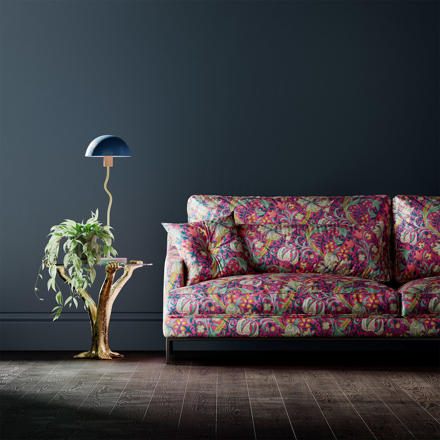 Golden Lily Fabric - Serotonin Pink - 520003 - Morris & Co