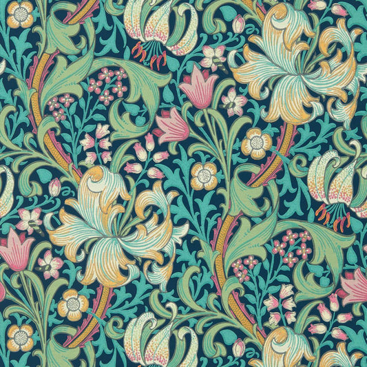 Golden Lily Wallpaper - Galactic Ink - 510007 - Morris & Co