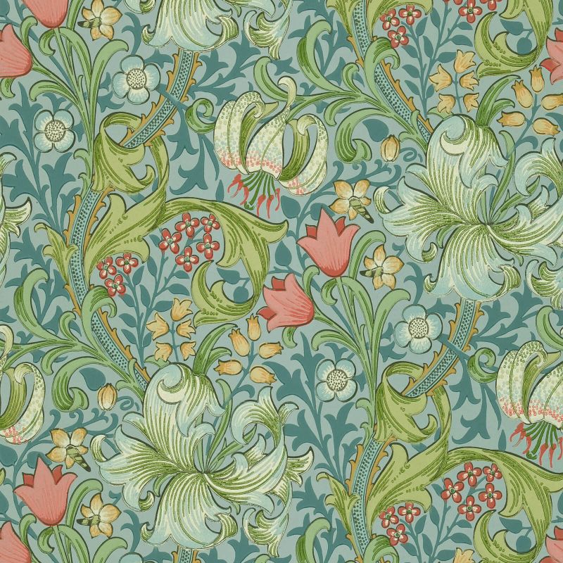 Golden Lily Wallpaper - Mineral - DMI1G3103 - Morris & Co