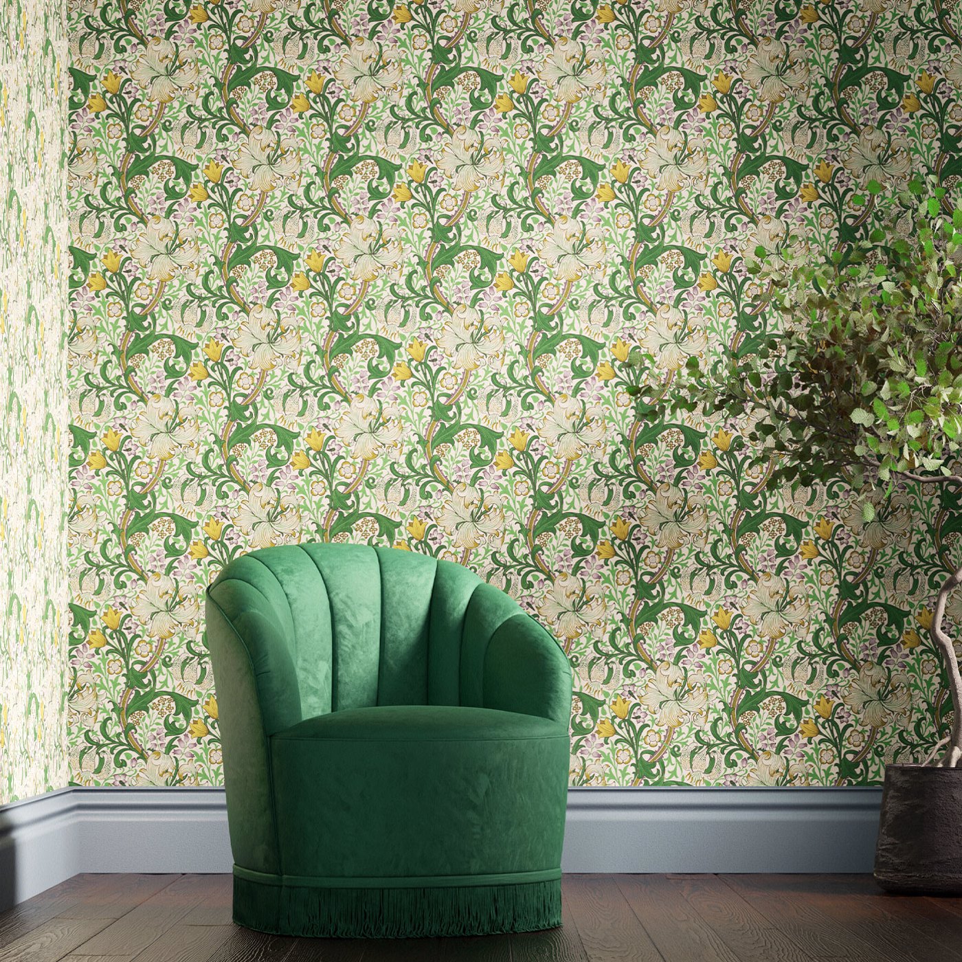 Golden Lily Wallpaper - Secret Garden - 510014 - Morris & Co