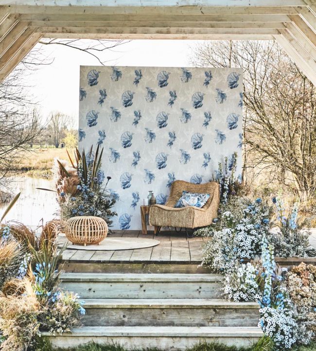 Halfmoon Wallpaper - Stillness/Indigo - HTEW112766 - Harlequin