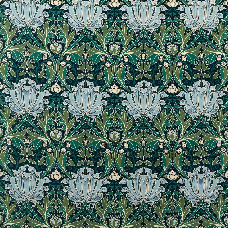 Helena Velvet Fabric - Indigo/Boughs - 227237 - Morris & Co