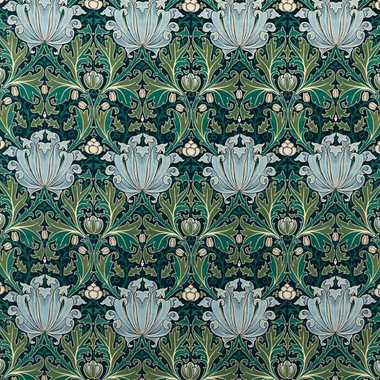 Helena Velvet Fabric - Indigo/Boughs - 227237 - Morris & Co