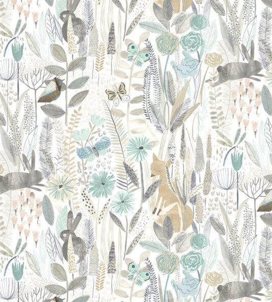 Hide & Seek Wallpaper - Linen/Duck Egg/Stone - HLTF112634 - Harlequin