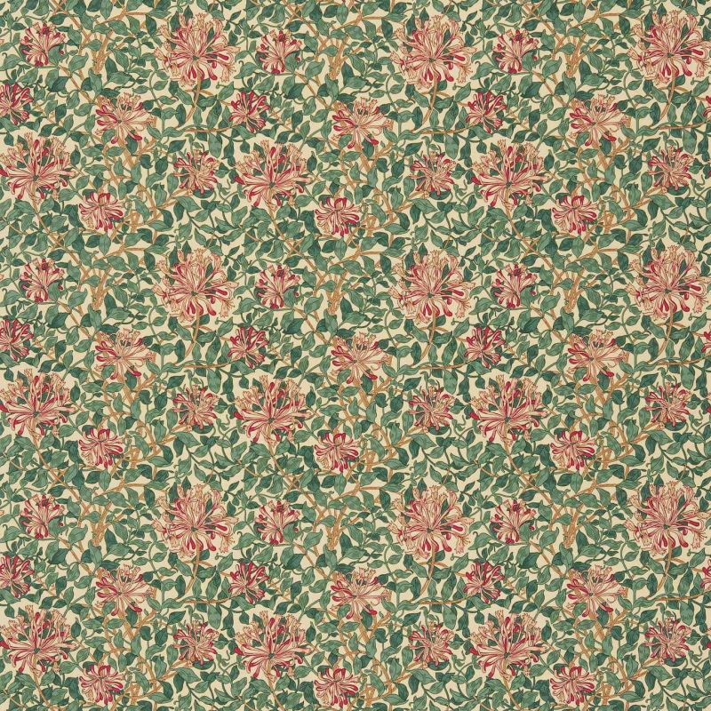 Honeysuckle Fabric - Cream/Wine - DMC1HS203 - Morris & Co