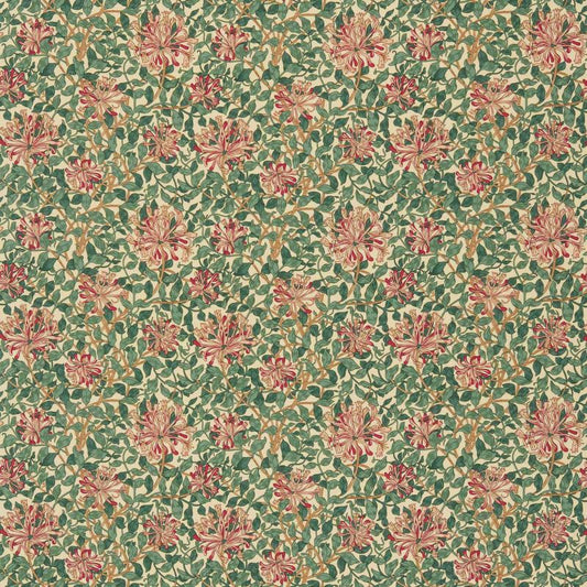 Honeysuckle Fabric - Cream/Wine - DMC1HS203 - Morris & Co