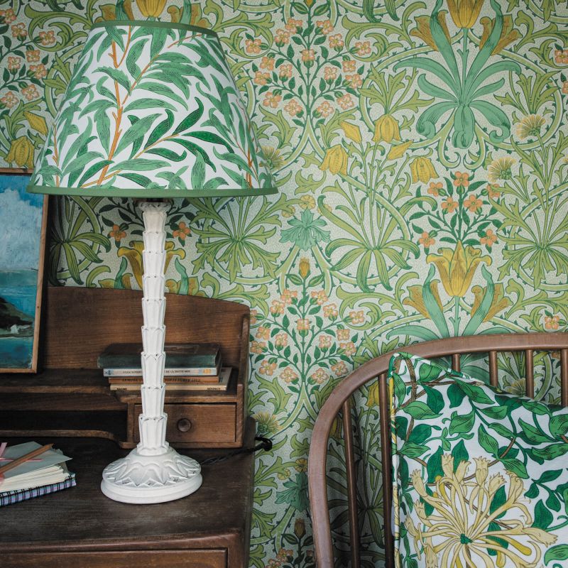 Honeysuckle Fabric - Sky/Burnt Orange - 226985 - Morris & Co