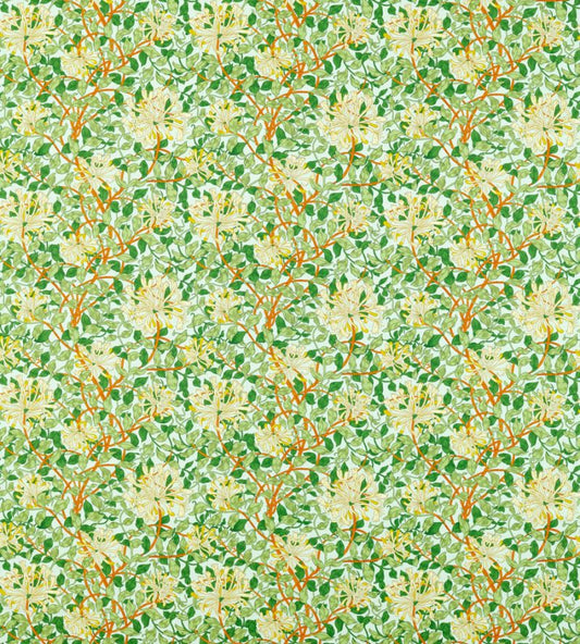 Honeysuckle Fabric - Sky/Burnt Orange - 226985 - Morris & Co